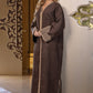 Caftan Marron aux Broderies Élégantes - Ladmana