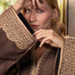 Caftan Marron aux Broderies Élégantes - Ladmana