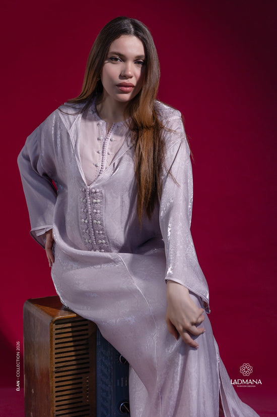Jellaba 2 pièces rose clair - Ladmana