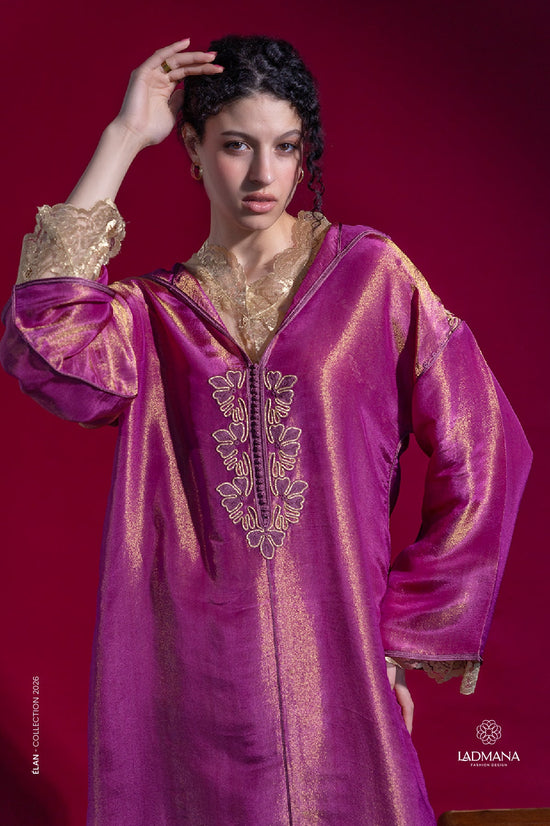 Jellaba 2 pièces rose foncé - Ladmana