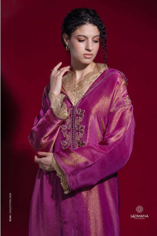 Jellaba 2 pièces rose foncé - Ladmana