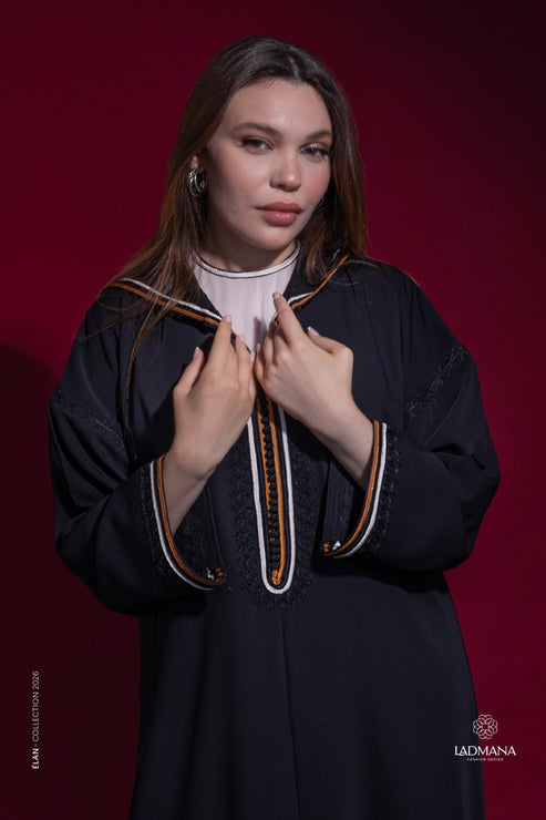 JELLABA accompagnée d’un kmiss en crêpe Georgette - Ladmana