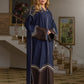 Jellaba Bleu Nuit aux Détails Traditionnels - Ladmana