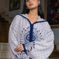 Jellaba Bleue à Broderies Artisanales - Ladmana