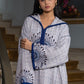 Jellaba Bleue à Broderies Artisanales - Ladmana