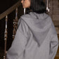 Jellaba Grise aux Broderies Bordeaux - Ladmana