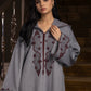 Jellaba Grise aux Broderies Bordeaux - Ladmana
