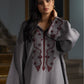 Jellaba Grise aux Broderies Bordeaux - Ladmana