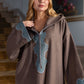 Jellaba Marron aux Finitions Turquoise - Ladmana