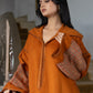 Jellaba Orange aux Détails Contemporains - Ladmana