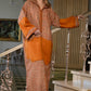 Jellaba Orange aux Détails Contemporains - Ladmana