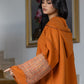Jellaba Orange aux Détails Contemporains - Ladmana