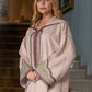 Jellaba Rose Texturée aux Détails Brodés - Ladmana